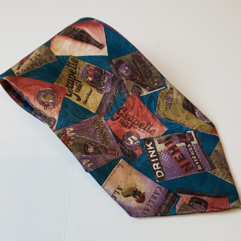 Adams Row Mens Vintage Tie Wine Multicolor